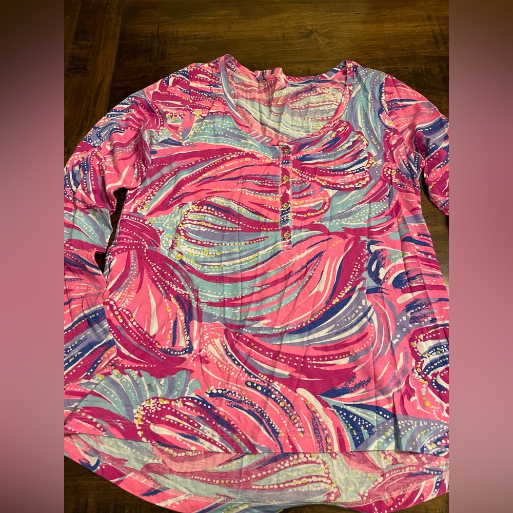 Lilly Pulitzer Sorella Henley Long Sleeve Top